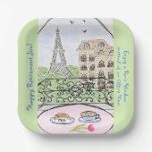 Assiettes En Carton Tour Eiffel Paris Whimsical RETRAITE (Recto)
