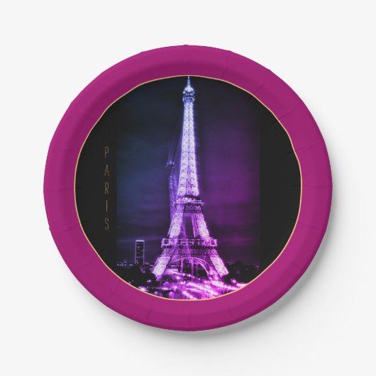 Assiettes En Carton Tour Eiffel & Surreal Paris Art /love France BP (Devant)