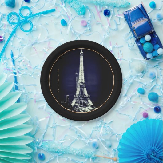 Assiettes En Carton Tour Eiffel & Surreal Paris Art /love France BVP (Fête)