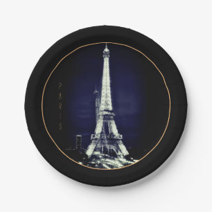 Assiettes En Carton Tour Eiffel & Surreal Paris Art /love France BVP 