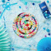 Assiettes En Carton Tourbillon arc-en-ciel (Fête)