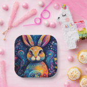 Assiettes En Carton Tourbillons et coeurs Bleu (Fête)