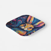 Assiettes En Carton Tourbillons et coeurs Bleu (Angulaire)