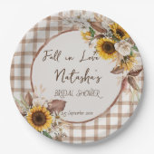 Assiettes En Carton Tournent tournesols amoureux douche de mariée camp (Devant)