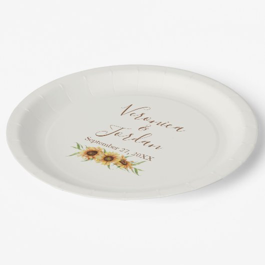 Assiettes En Carton Tournesol (Angle)