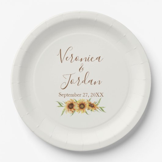 Assiettes En Carton Tournesol (Devant)