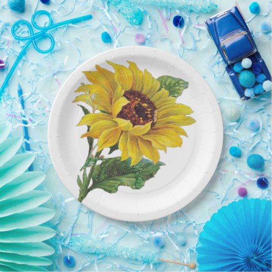 Assiettes En Carton Tournesol (Fête)