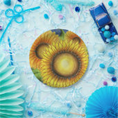 Assiettes En Carton Tournesol Anniversaire de mariage Plaques de papie (Fête)