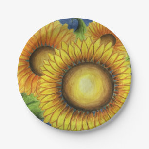 Assiettes En Carton Tournesol Anniversaire de mariage Plaques de papie