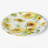 Assiettes En Carton Tournesol aquarelle (Angle)