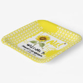 Assiettes En Carton Tournesol aquarelle avec papillons 1er anniversair (Angulaire)