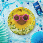 Assiettes En Carton Tournesol avec lunettes de soleil (Fête)
