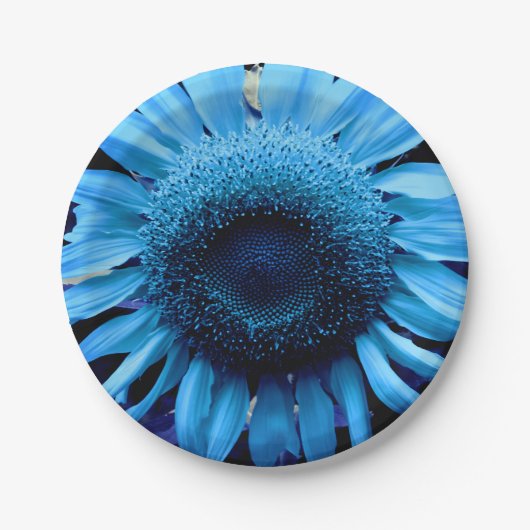 Assiettes En Carton Tournesol bleu (Devant)