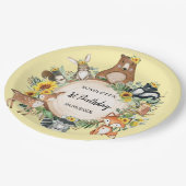 Assiettes En Carton Tournesol Bois Forêt Animaux Bébé Anniversaire (Angle)