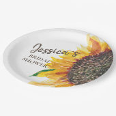Assiettes En Carton Tournesol Brown jaune Fête des mariées blanche (Angle)