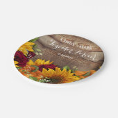 Assiettes En Carton Tournesol, Citrouille et Rose Plaques de mariage (Angle)