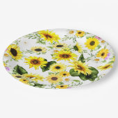 Assiettes En Carton Tournesol d'aquarelle 7 (Angle)