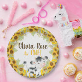 Assiettes En Carton Tournesol de vache fille anniversaire customisé pl (Fête)