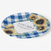 Assiettes En Carton Tournesol et En vichy bleu I Do BBQ (Angle)