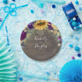 Assiettes En Carton Tournesol et Mariage de automne rustique violet (Fête)