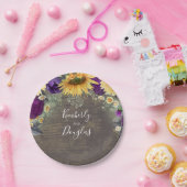 Assiettes En Carton Tournesol et Mariage de automne rustique violet (Fête)