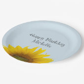 Assiettes En Carton Tournesol Fête Anniversaire Bleu Plate de papier f (Angle)