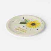 Assiettes En Carton Tournesol Fleurs Lin Baby Shower (Angle)