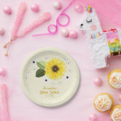 Assiettes En Carton Tournesol Floral Rustique Mariage Fête des mariées (Fête)