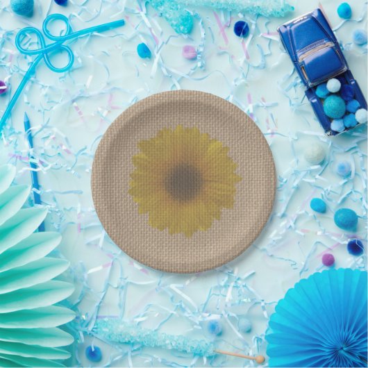 Assiettes En Carton Tournesol inspiré Burlap (Fête)