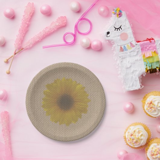 Assiettes En Carton Tournesol inspiré Burlap (Fête)