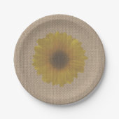 Assiettes En Carton Tournesol inspiré Burlap (Devant)