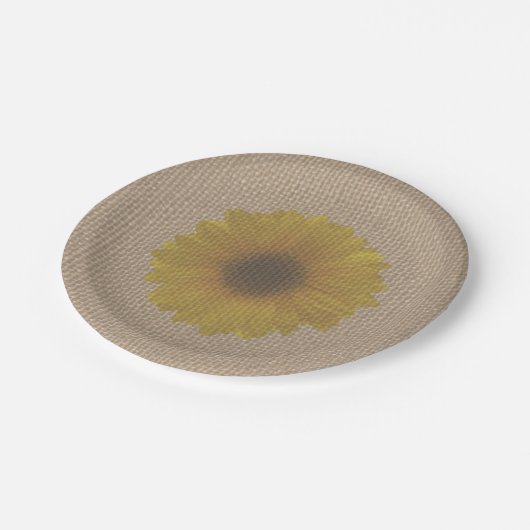 Assiettes En Carton Tournesol inspiré Burlap (Angle)