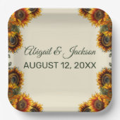 Assiettes En Carton Tournesol Mariage Forêt Vert Russe (Recto)