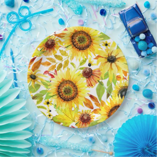 Assiettes En Carton Tournesol Mariage Thanksgiving Diner Plates (Fête)