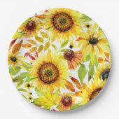 Assiettes En Carton Tournesol Mariage Thanksgiving Diner Plates (Devant)