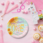 Assiettes En Carton Tournesol mignon Premier anniversaire (Fête)