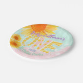 Assiettes En Carton Tournesol mignon Premier anniversaire (Angle)