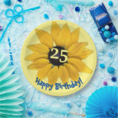 Assiettes En Carton Tournesol modifiable année Anniversaire Plaque pap (Fête)