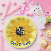 Assiettes En Carton Tournesol modifiable année Anniversaire Plaque pap (Fête)
