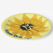 Assiettes En Carton Tournesol modifiable année Anniversaire Plaque pap (Angle)