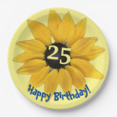 Assiettes En Carton Tournesol modifiable année Anniversaire Plaque pap (Devant)