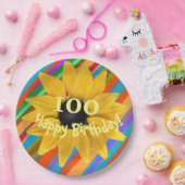 Assiettes En Carton Tournesol modifiable année Anniversaire Plaque pap (Fête)