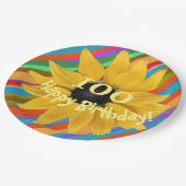 Assiettes En Carton Tournesol modifiable année Anniversaire Plaque pap (Angle)