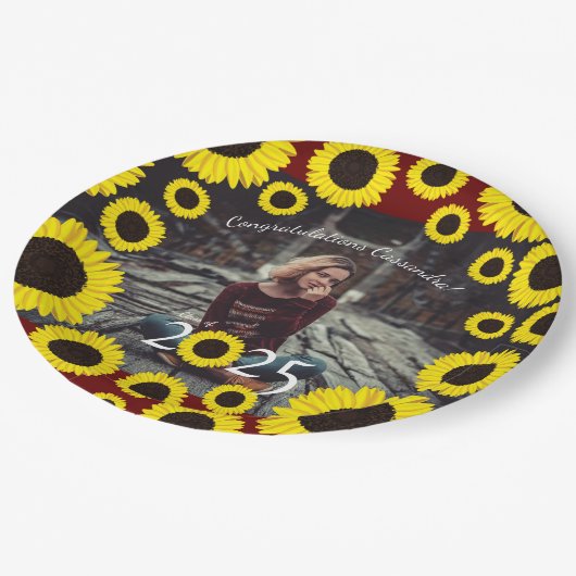 Assiettes En Carton Tournesol Pays Graduation Party Portrait (Angle)