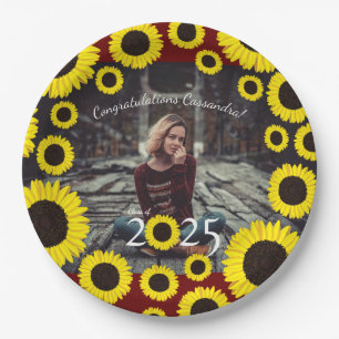 Assiettes En Carton Tournesol Pays Graduation Party Portrait