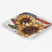 Assiettes En Carton Tournesol Personnalisé 4 Juillet (Angulaire)