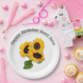 Assiettes En Carton Tournesol personnalisé Plaques papier fête d'anniv (Fête)