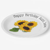Assiettes En Carton Tournesol personnalisé Plaques papier fête d'anniv (Angle)