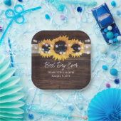 Assiettes En Carton Tournesol Rustique Bois Burlap Mariage dentelle (Fête)