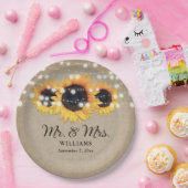 Assiettes En Carton Tournesol Rustique Burlap Mariage (Fête)